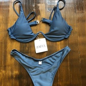 Zaful Push Up Plunge Bathing Suit